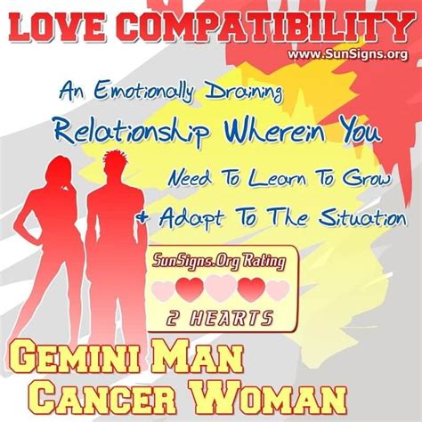 cancer man gemini woman|gemini woman cancer man relationship.